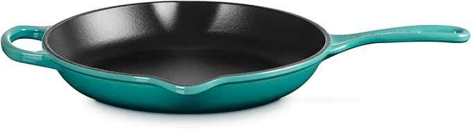 Le Creuset Enameled Cast Iron Signature Round Skillet, 10.25", Riviera