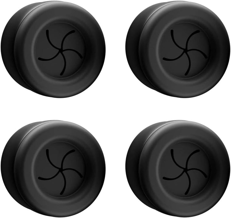 Set of 4 Premium Towel Holders for Bathroom, Kitchen and Household - Stainless Steel Tea Towel Holder - Towel Hook Round - Self-Adhesive - No Drilling (Black Matte)