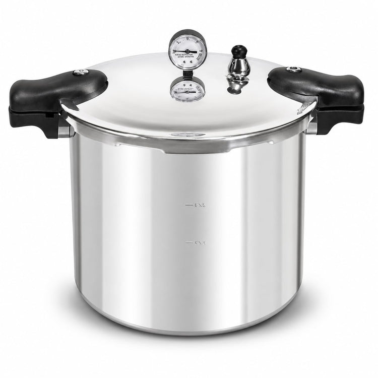 Pressure Canner Release Valve Aluminum Canning Pot Cooker Pot Stove Top with Pressure Gauge Instant Fast Cooking Pot Stewing Locking System