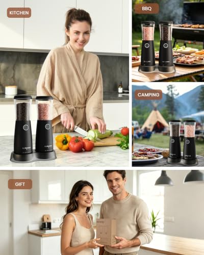 Electric Salt and Pepper Grinder Set