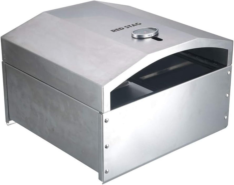 Red Stag Pellet Grill Pizza Oven Attachment Stainless Steel Outdoor Pizza Oven with Pizza Stone Kit Accessory Set for Traeger/Pit Boss/Camp Chef/Embers Wood Pellet Smoker Grills