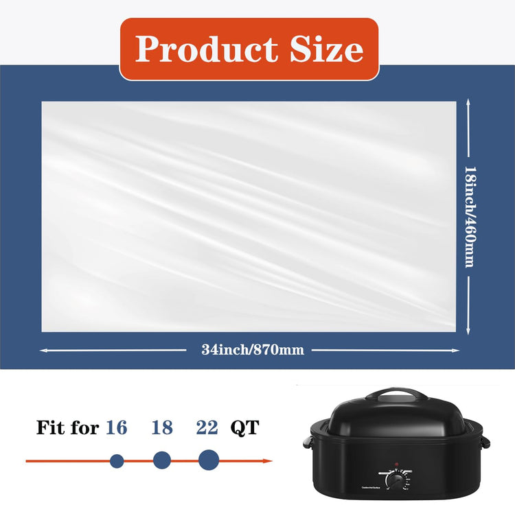 Electric Roaster Liners 34x18 Inch (20 Count)