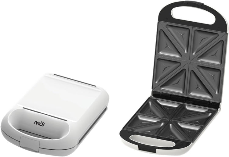 MOI 3 in 1 Sandwich Maker Press with Non-Stick Plates - Breakfast Panini Grill, Square Waffle Maker, Toaster Sandwich Press Combo with 180ยฐ Rotation & Indicator Lights - 1200W Breakfast Griller