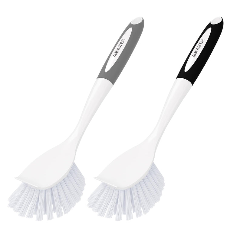 Dish Brush 2 Pack Dish Scrubber with Handle (2 Count)