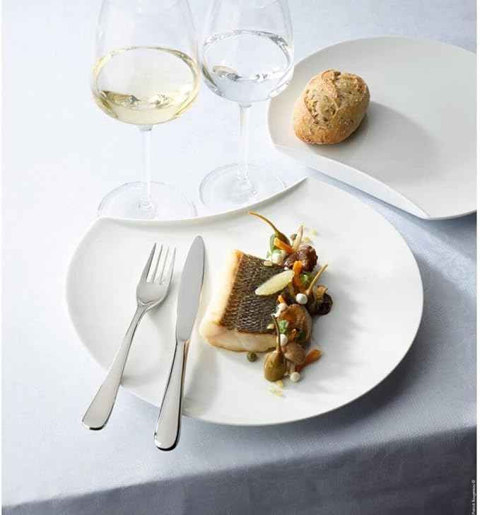 Degrenne Luxury French Cutlery Set - 20 Piece Silverware Set for 4, Includes Forks, Spoons & Knives, Stainless Steel Flatware, Dishwasher Safe, Aquatic Mirror Collection
