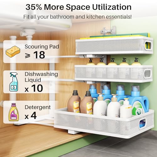 Under Sink Organizer (White / 2 Pack)