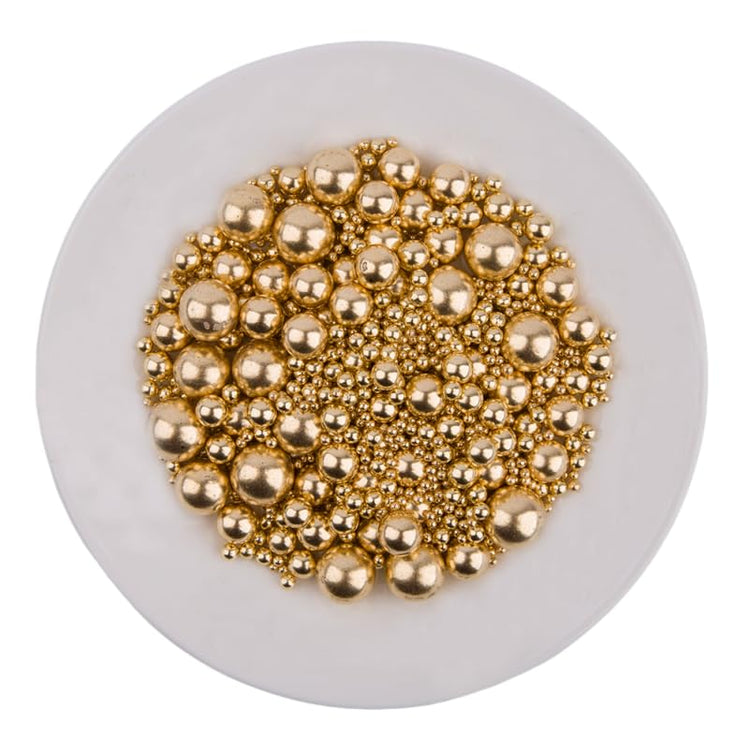 Edible Bright Gold Sugar Pearls Candy Sprinkles 120G (4.23 Ounce)