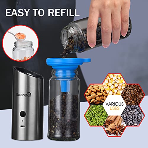 Gravity Electric Salt and Pepper Grinders refillable 1 Pack (1 Rechargeable Salt Pepper Grinder)