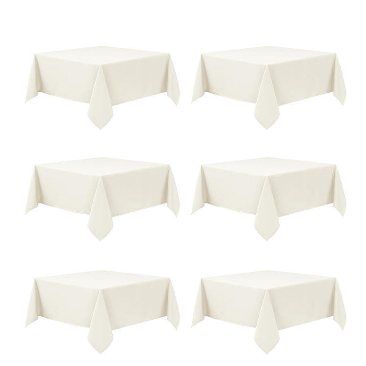 6 Pack Ivory Tablecloths for Square Tables (6 Count)