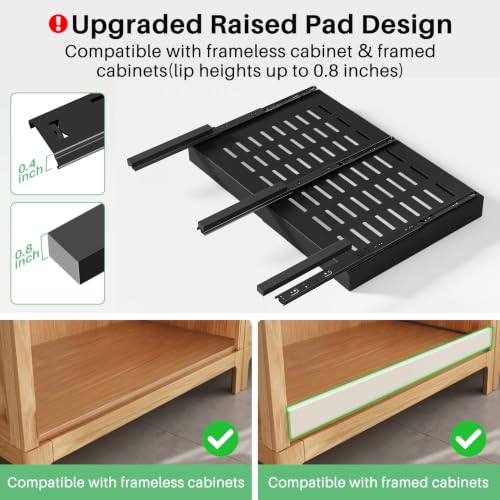 2 Pack Pull out Cabinet Organizer (Black / 17"D×18"-30"W(2 Pack))
