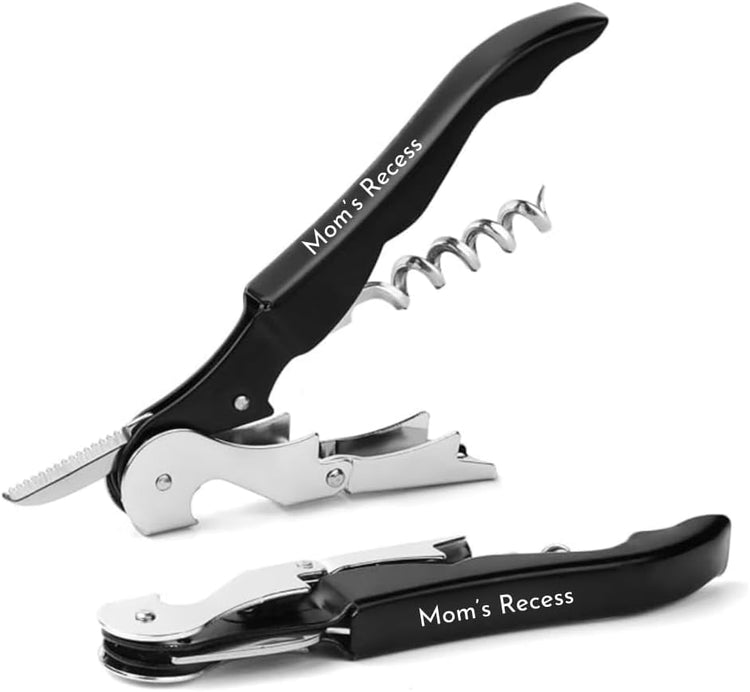 The Wine Chic Engraved Wine Key Corkscrew with Quote and Funny Sayings, Unique Back to School Gifts for Moms and Wine Lovers (Mom’s Recess)