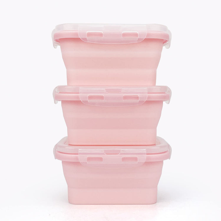 3piece Collapsible Food Storage Containers with Lids (3 Count)