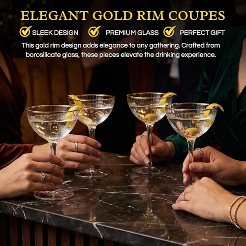 Gold Rim Vintage Coupe Martini