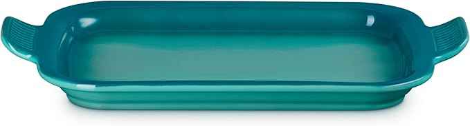 Le Creuset Stoneware Rectangular Dish with Platter Lid, 3 qt., Riviera