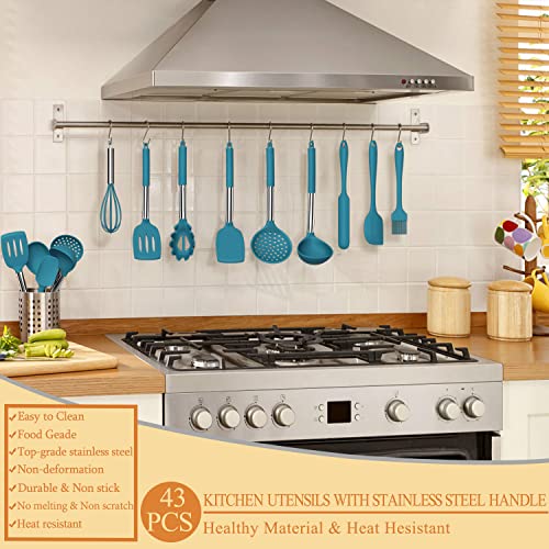 Silicone Kitchen Utensils Set (Dark Blue)