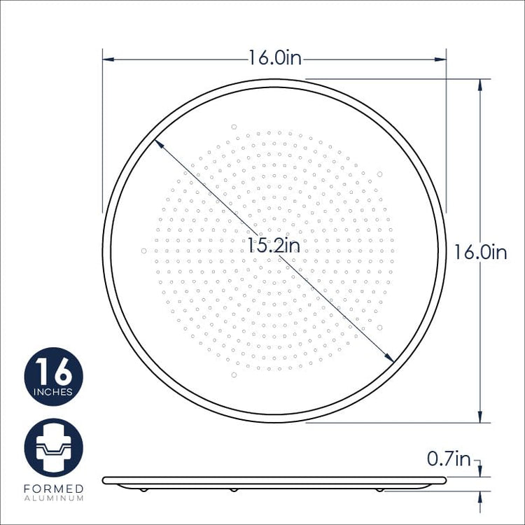 Naturals 16" Air Crisp Perforated Aluminum Pizza Pan (2 Count)