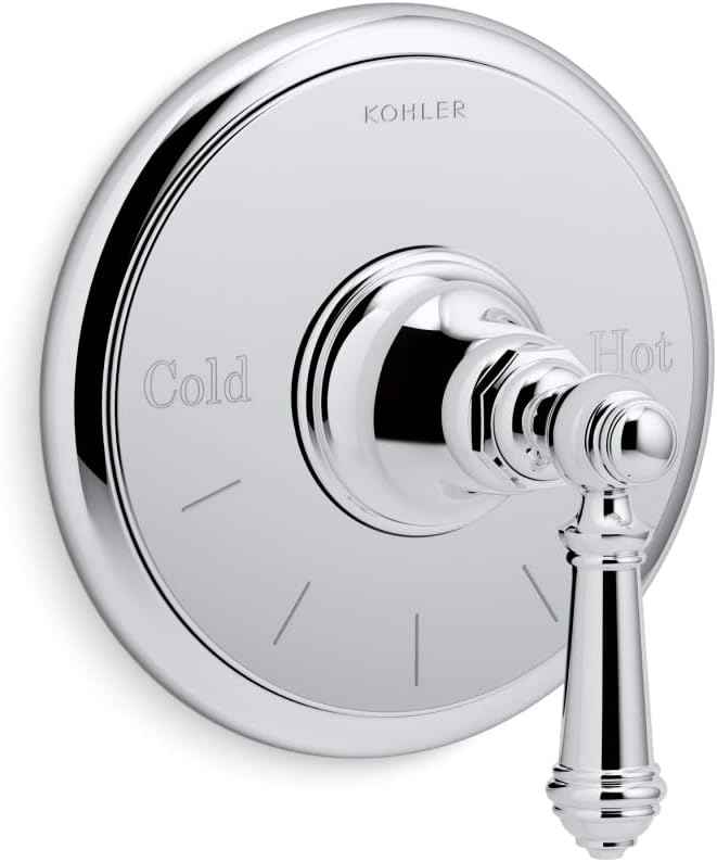 KOHLER T72769-4-BL Artifacts Mastershower Temperature Control Valve Trim With Lever Handle, LVR, MATTE BLACK