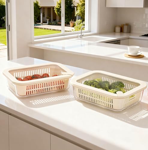 Glass Food Storage Containers with Glass Lids (Ivory White -2p)