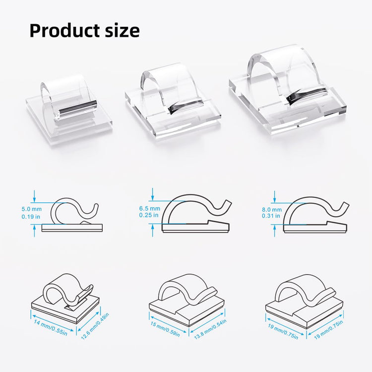 100 PCS Cable Clips Cord Organizer (100 Count)