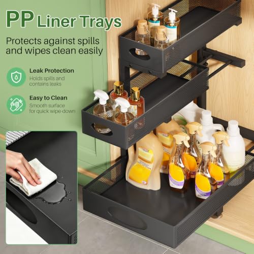 Under Sink Organizer 3 (2-Pack / Black)