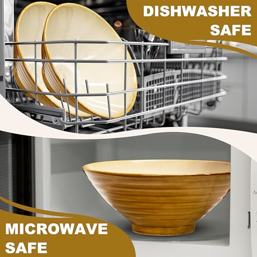 8 Inch 2 Sets Ceramic Ramen Bowl (E:Yellow / 8 INCH 2 Set)