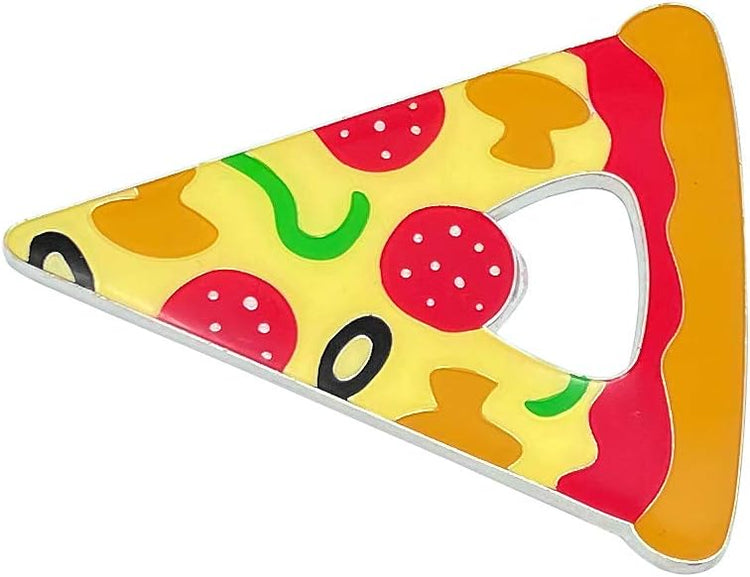 Island Dogs Pizza Shaped Bottle Opener - Stainless Steel, Novelty Design, Perfect for Pizza Lovers, Tailgates, Funny Kitchen Gadget Collectors, White Elephant Gifts