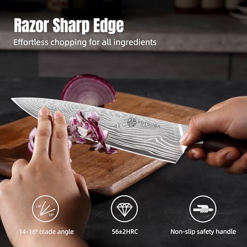 8 Inch Japanese Chef Knife with Full Tang Rosewood Handle