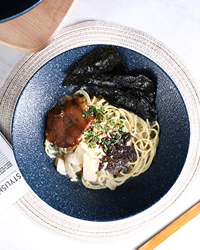 Ceramic Japanese Ramen Bowl Set (9 Inch / Navy)