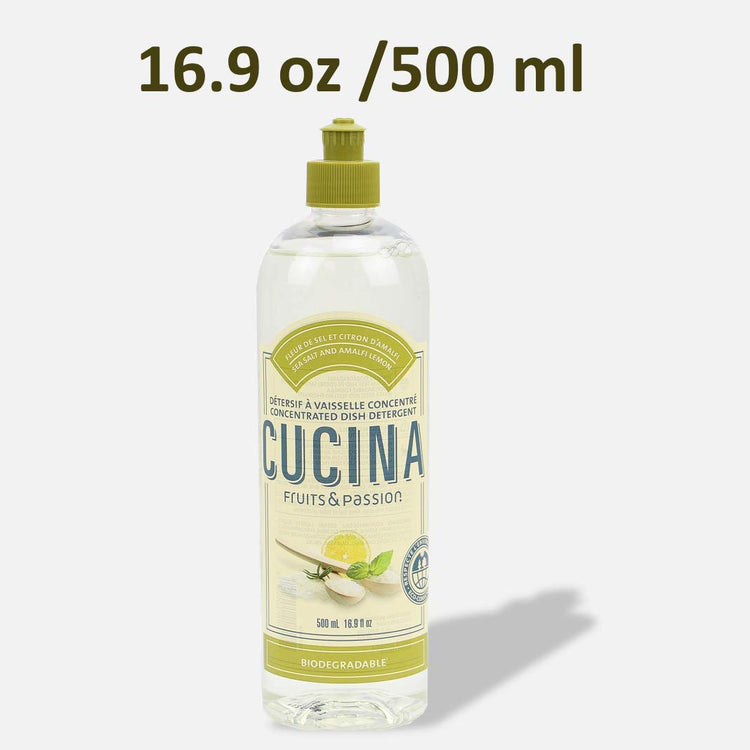 Fruits & Passion Cucina Dish Soap Detergent Refill Sea Salt and Amalfi Lemon (16.9 Fl Oz)