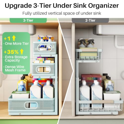 Under Sink Organizer (LightBlue / 2 Pack)