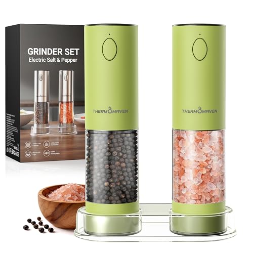 Electric Salt and Pepper Grinder Set (Large / Pistachio)