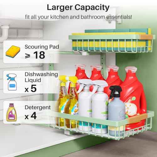 Under Sink Organizer (Green / 2 Pack)