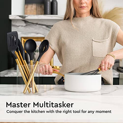 Black and Gold Kitchen Utensils Set (Black & Gold)