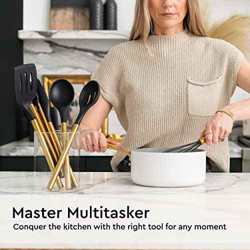 Black and Gold Kitchen Utensils Set (Black & Gold)