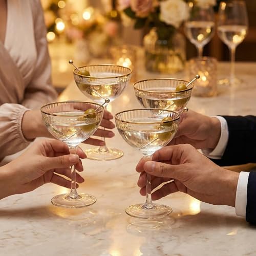 Gold Rim Vintage Coupe Martini