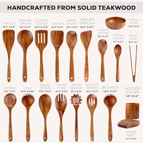 30 Piece Teak Wooden Utensils (30 Piece | Gift Box)
