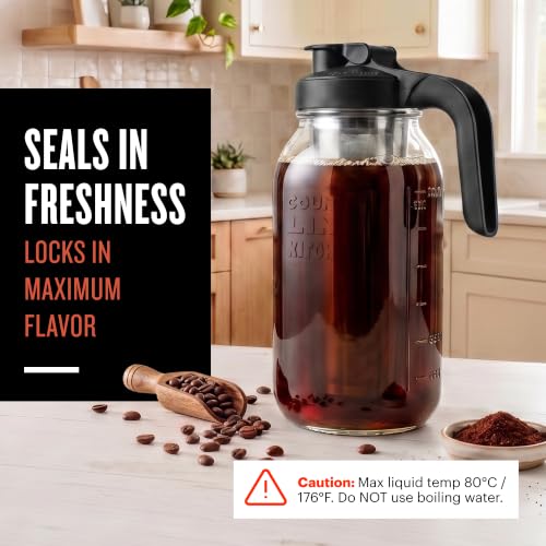 64oz Cold Brew Coffee Maker with Leak Proof Lid (64 oz / Black)