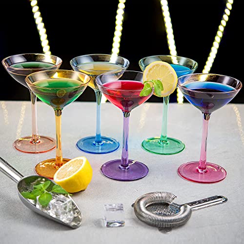 Colored Coupe Glasses Set of 6 (6 Count)