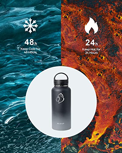 32 oz Water Bottle Insulated with Straw & 3 Lids (32 Ounces / Shadow)