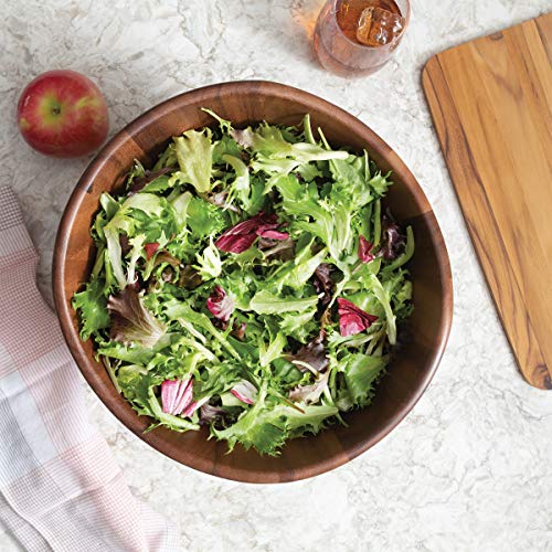Acacia Wood Wave Serving Bowl for Fruits or Salads (12 inches (D) x 7 inches (H))