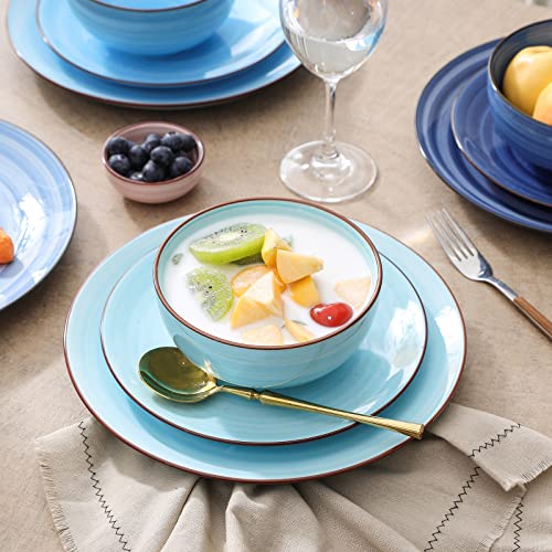 Ceramic Dinnerware Sets (Gradient Blue / 12 Pieces)
