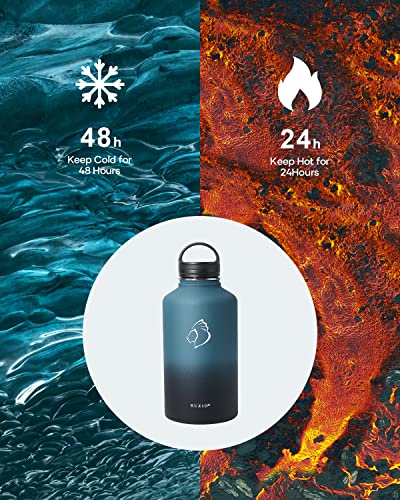 Half Gallon Water Jug Insulated Stainless Steel (64 Ounces / Indigo Crush)