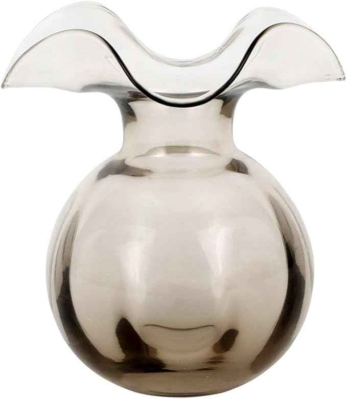 Hibiscus Glass Gray Medium Fluted Vase