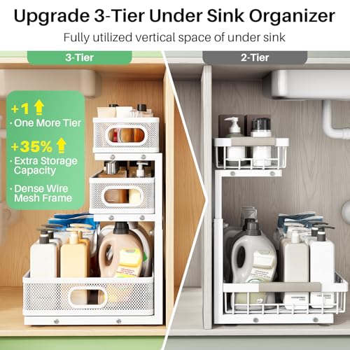Under Sink Organizer (White / 2 Pack)