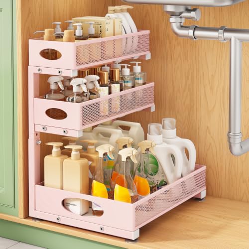 Under Sink Organizer 3 (1-Pack / Pink)