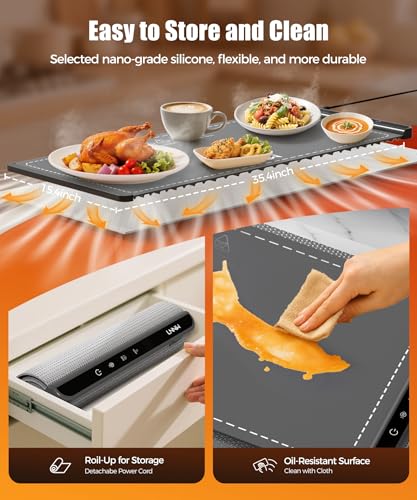 Warming Mat for Food (Dark Grey / 36x15 Inch)