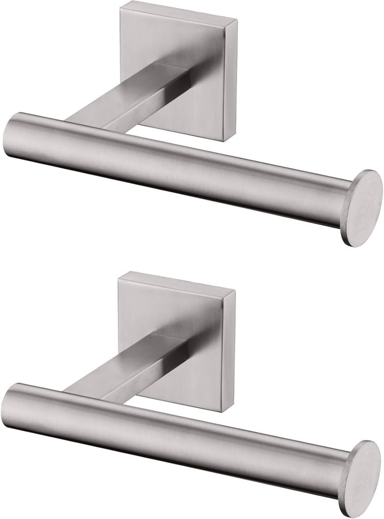 KOKOSIRI Toilet Paper Holder Tissue Paper Dispenser for Bathroom Toilet Roll Holder Wall Mounted, Brushed Nickel Stainless Steel 2 Pack, B2008BR-P2