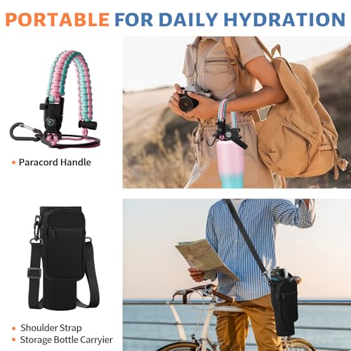 32oz Insulated Water Bottle with Straw Lid (Green Pink / 32 Ounces)