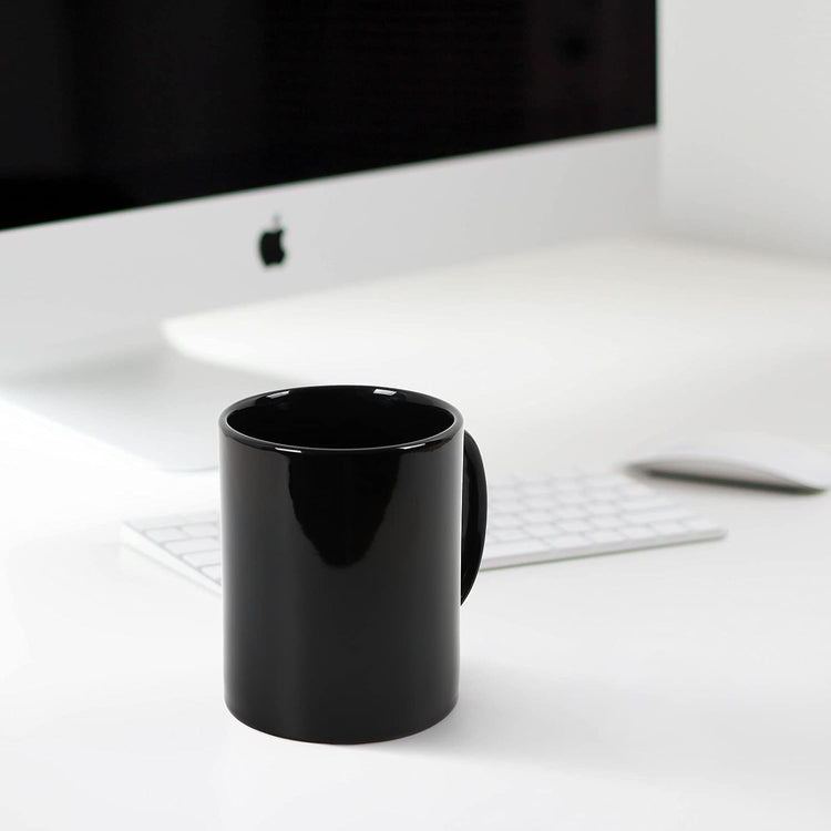 Large Coffee Mugs, 22 OZ(650ml) Extra Coffee Mug Set of 2, Smooth Ceramic Boss Cups, Big Capacity and Large Handle, for Dad Men, Black