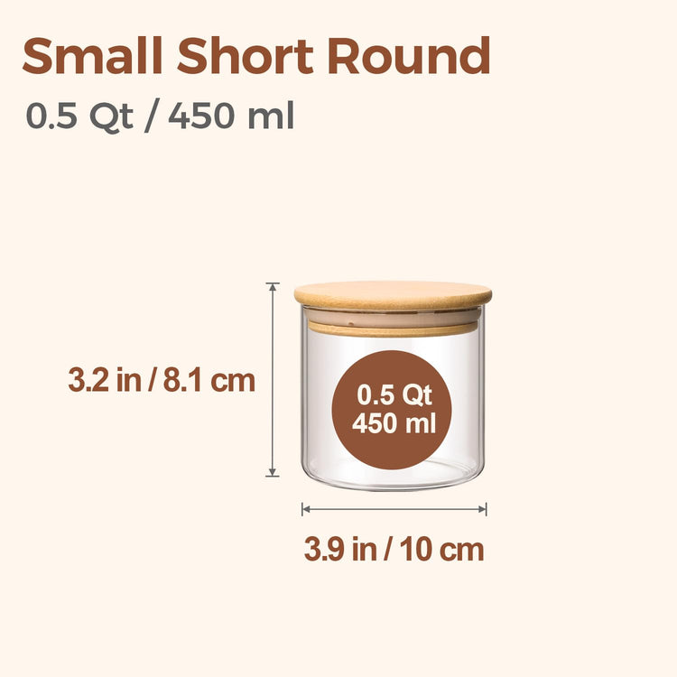 Glass Storage Containers With Lids 0.5 Qt (9 Count)
